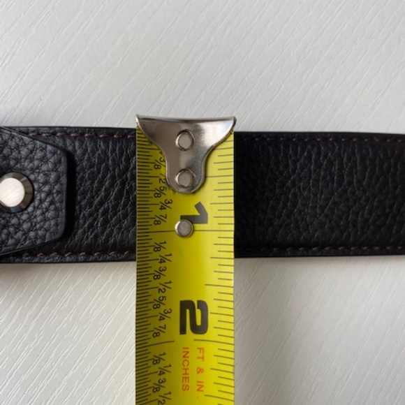 Louis Feraud Paris Genuine Pebble Leather Dark Brown Coffee Size 100/115 - Picture 10 of 12